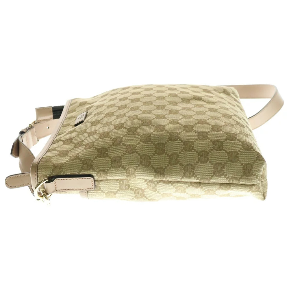 GUCCI GG Canvas Shoulder Bag Messenger Beige Leather - Picture 3 of 6